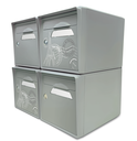 Pack de 4 boites aux lettres 1 porte - 2x "Paris est belle" - 2x "Gris souris"