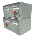Pack de 4 boites aux lettres 1 porte - 2x "Vache de coeur" [VanLuc] - 2x "Gris souris"