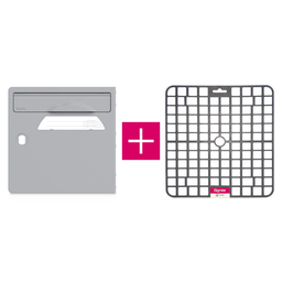 Pack porte avant de boite aux lettres "Gris souris" + tapis anti-humidité
